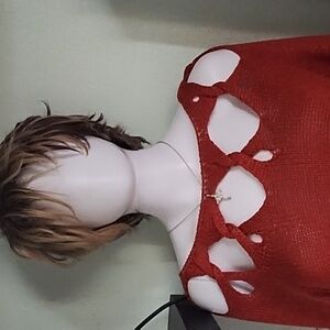 Elegant Off-the-Shoulder Red Sweater